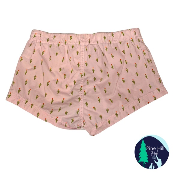SOLD J Crew Womens Pajama Sleep Shorts XS 100% Cotton Lounge Flowering Cactus - Picture 2 of 5